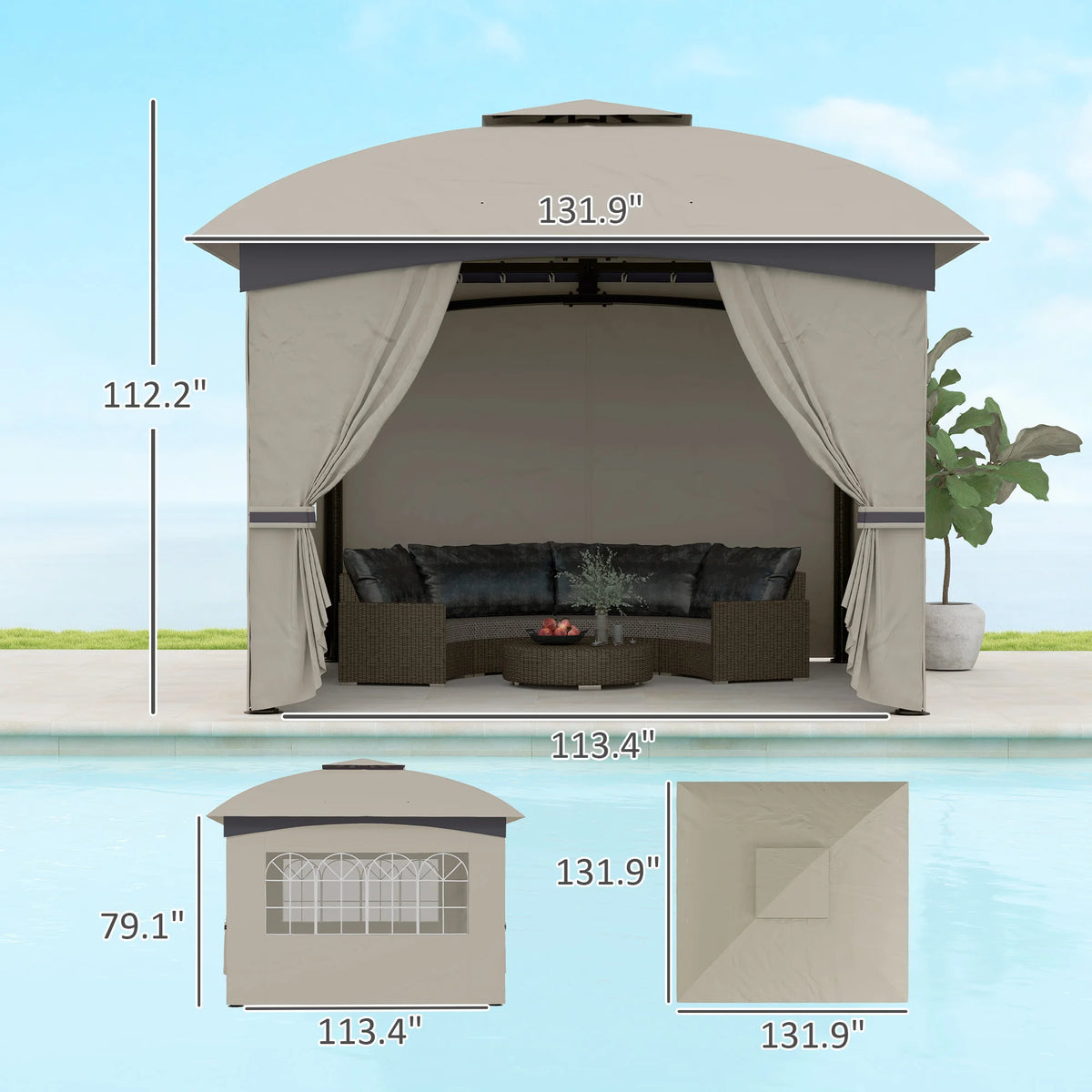 Latticeview Curtain Gazebo