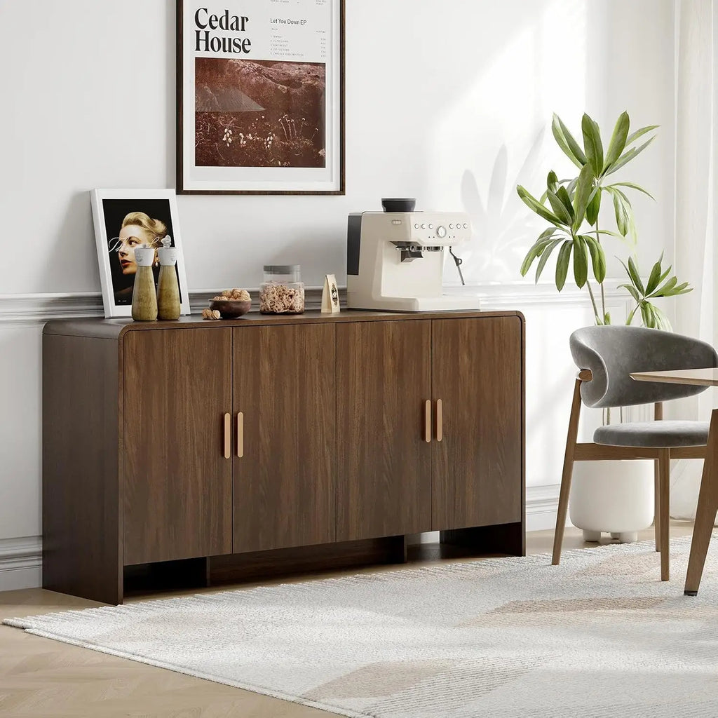 Fawnecho sideboard with a broad walnut-look top and enclosed storage
