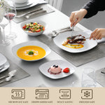Load image into Gallery viewer, MALACASA Elisa Silver Trim Dinnerware
