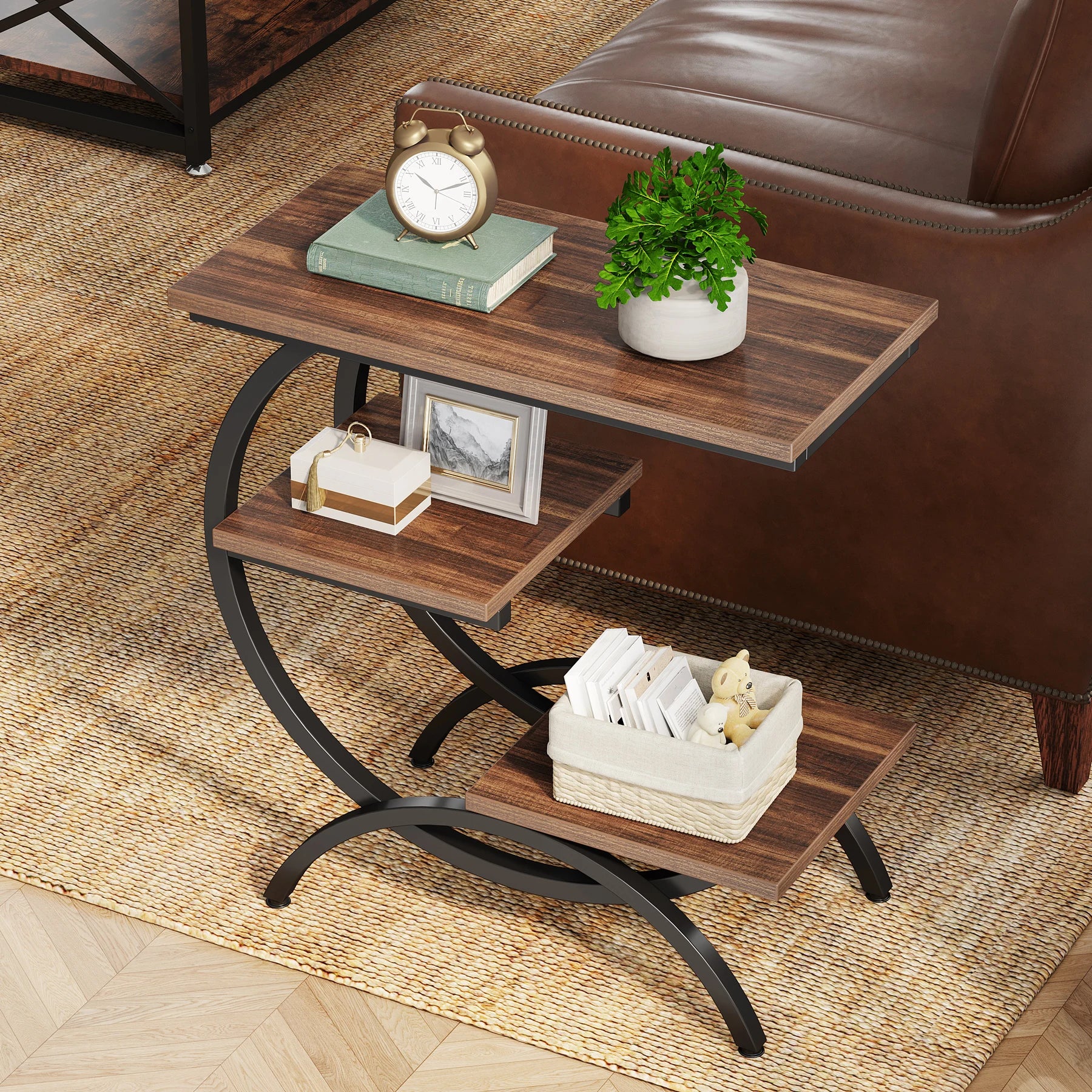 Nari 3-Tier C-Shaped Side Table
