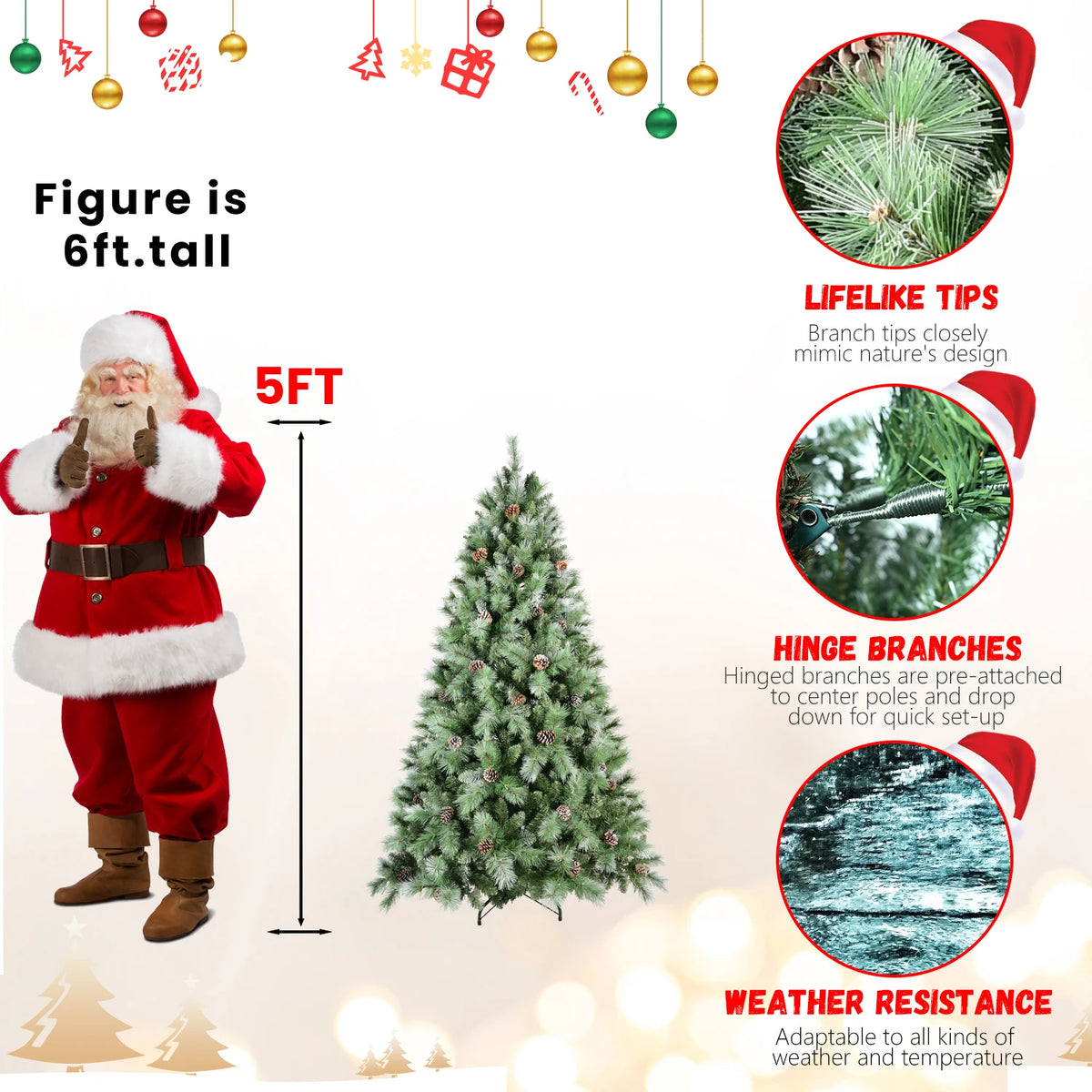 Everfrost Pinecone Christmas Tree