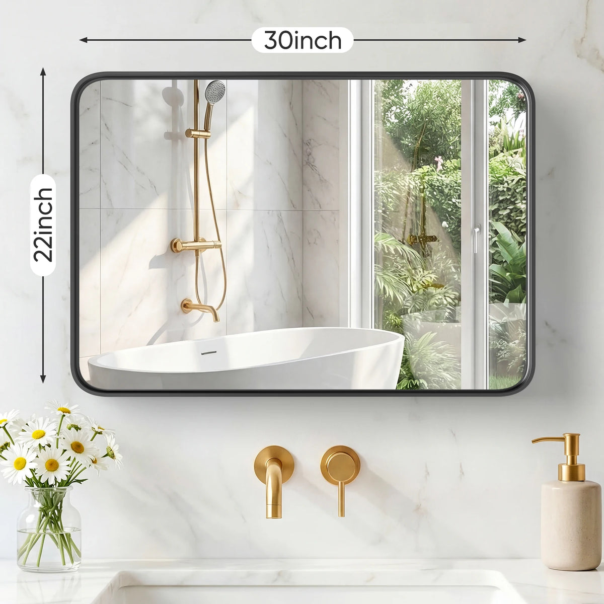 Gossamerlark Rounded Rectangle Wall Mirror