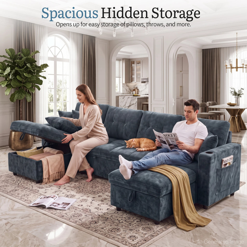 Aldermore U-Shaped Storage Sleeper Sectional