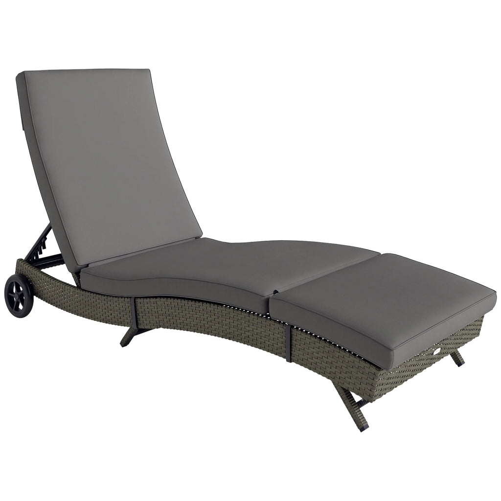 Havenport Reclining Wicker Chaise Lounge – Gray