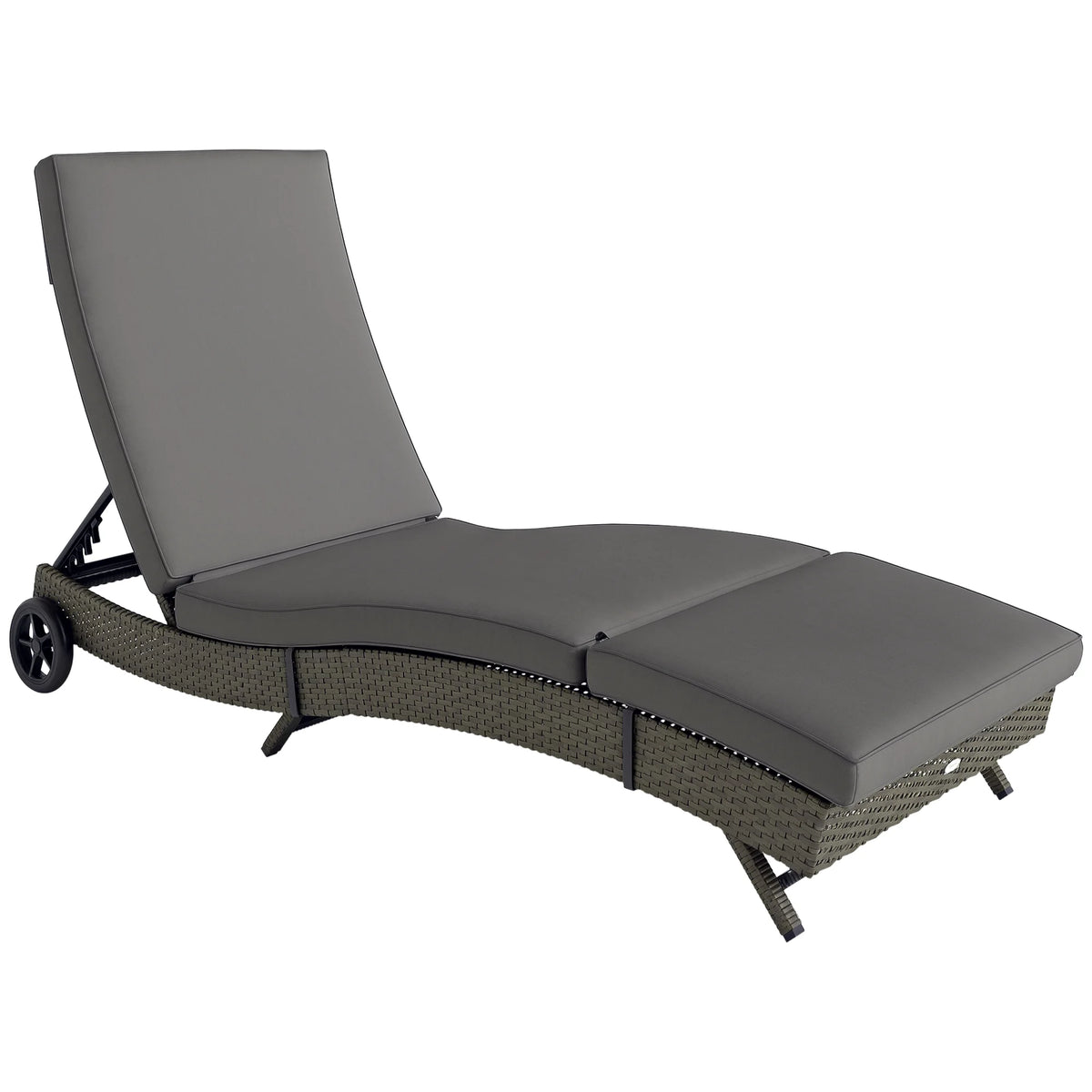 Havenport Reclining Wicker Chaise Lounge – Gray
