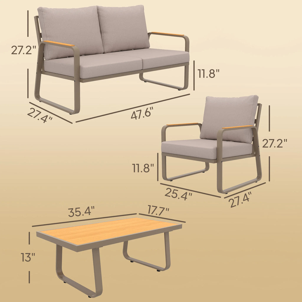 Avencroft Four-Piece Metal Patio Conversation Set