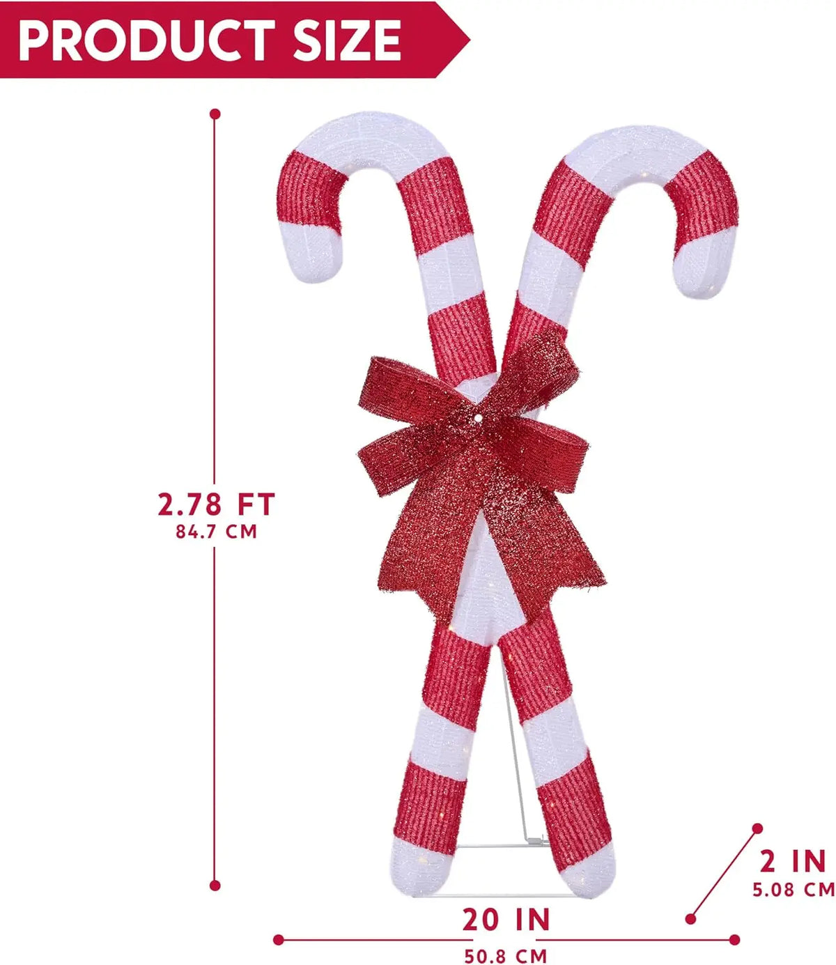 Bowglint dimension graphic corresponding to approximately 20 inches wide, 2 inches deep and 33.4 inches tall.