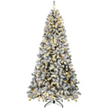 Northpine snow-flocked pre-lit Christmas tree with warm white LED lights
