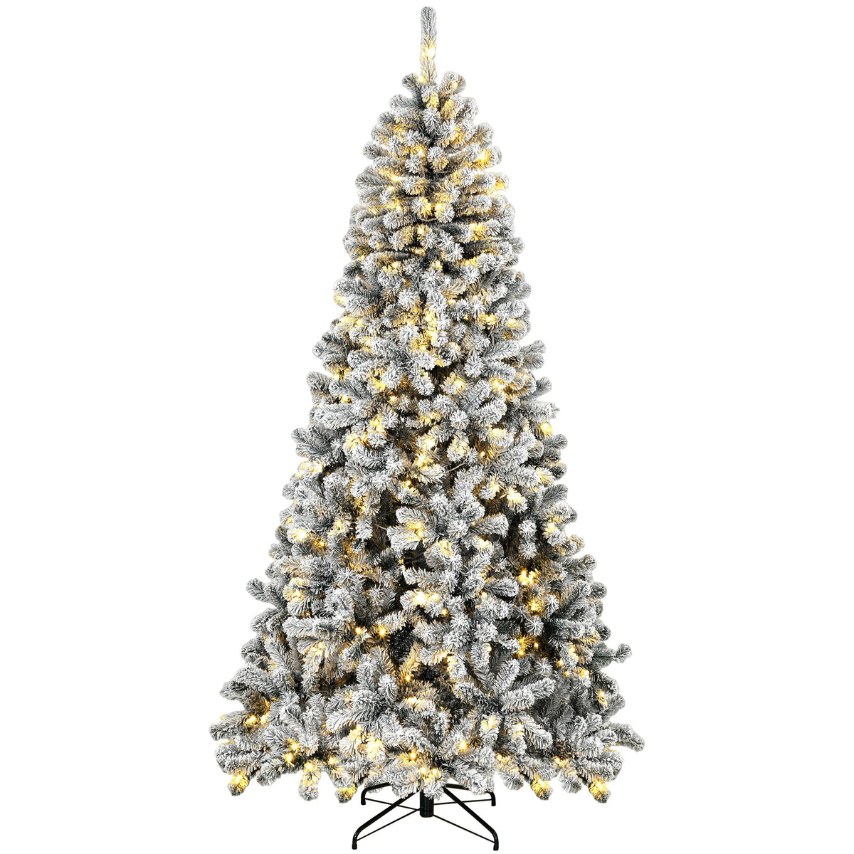 Northpine snow-flocked pre-lit Christmas tree with warm white LED lights