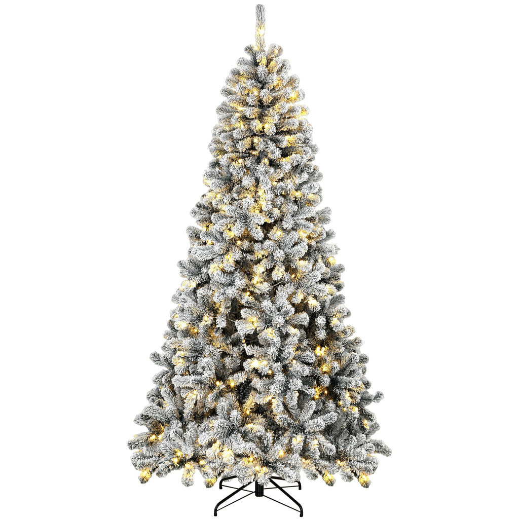 Northpine Pre-Lit Flocked Christmas Tree – 7.5 ft
