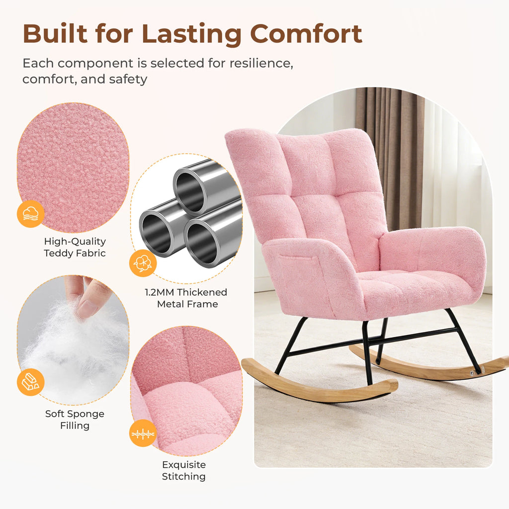 Finesseray Teddy Upholstered Rocking Chair