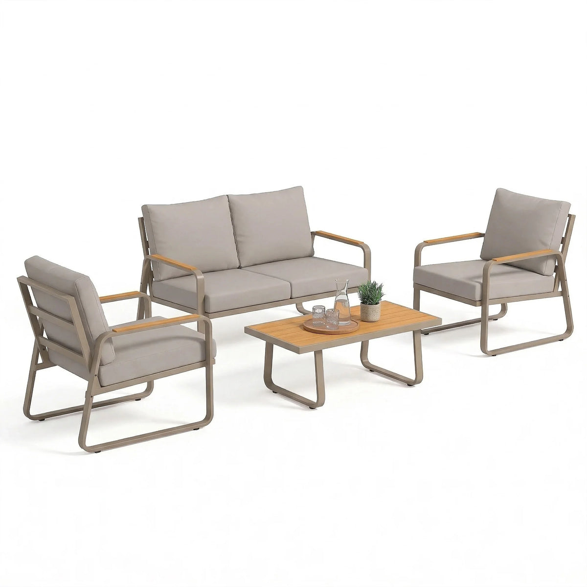 Avencroft Four-Piece Metal Patio Conversation Set