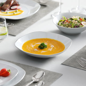 MALACASA Elisa Silver Trim Dinnerware
