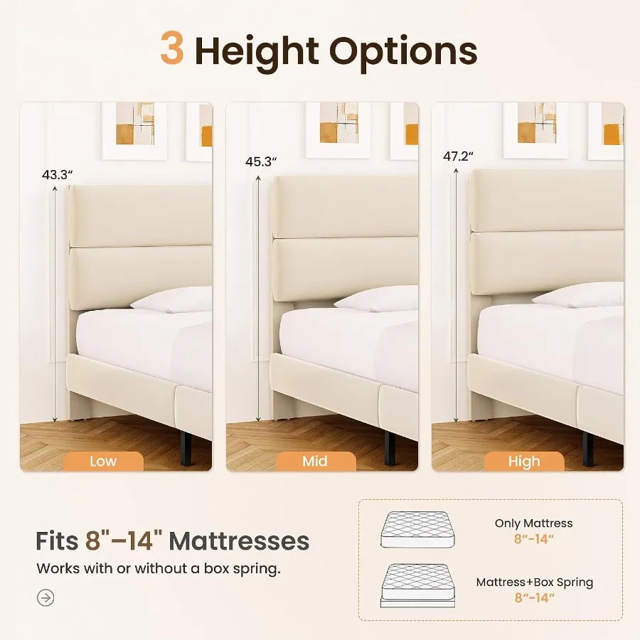 Adjustable headboard and mattress-height compatibility guide