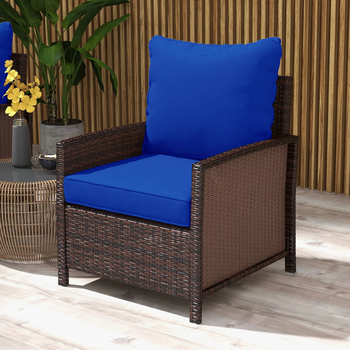 Bayweave Outdoor Chair Cushion Set of 4 - Blue