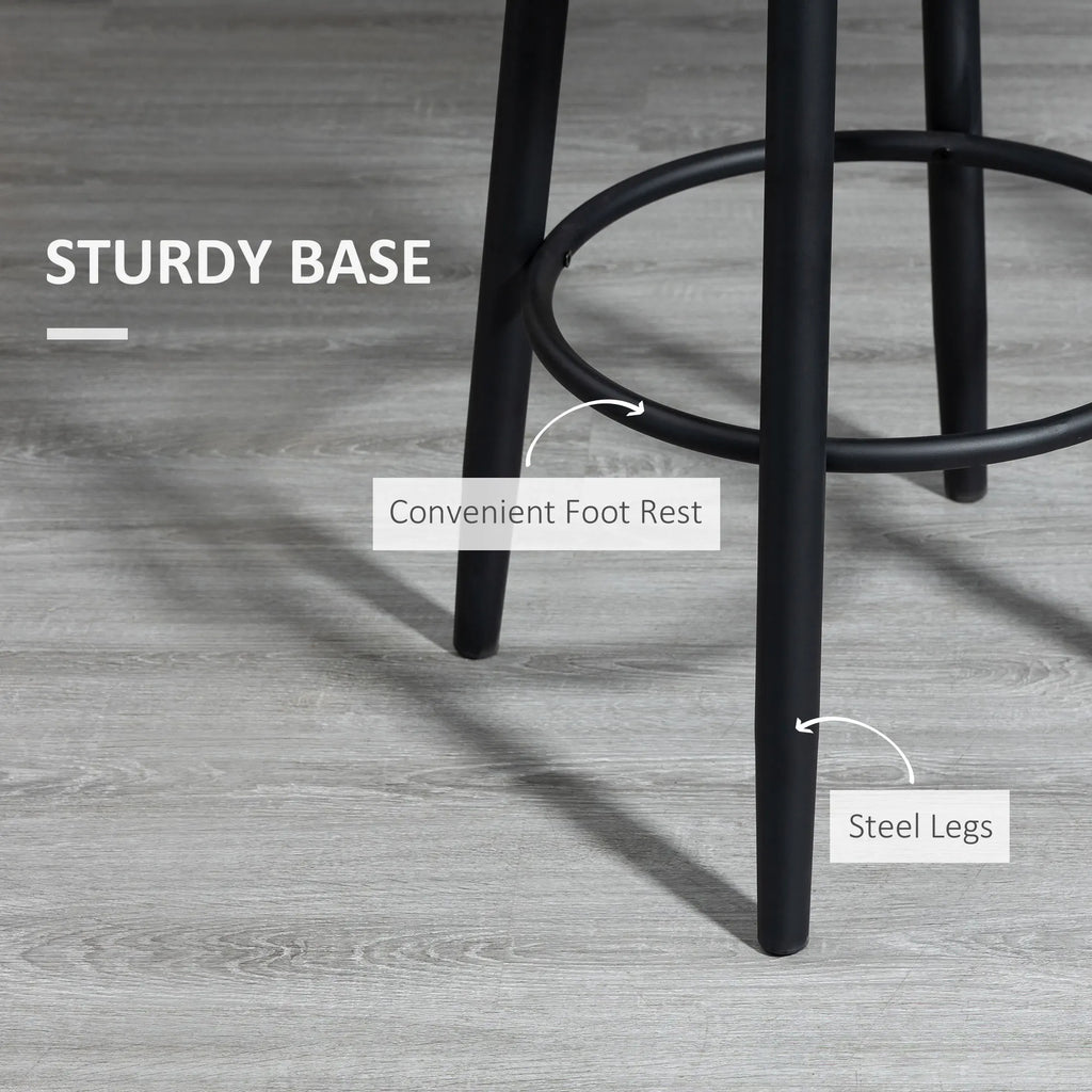 Tansmere black steel legs and circular footrest close-up