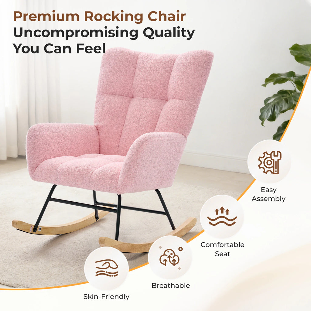 Finesseray Teddy Upholstered Rocking Chair