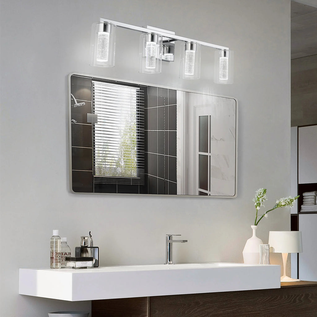 Clarion Four-Light Glass Vanity Sconce