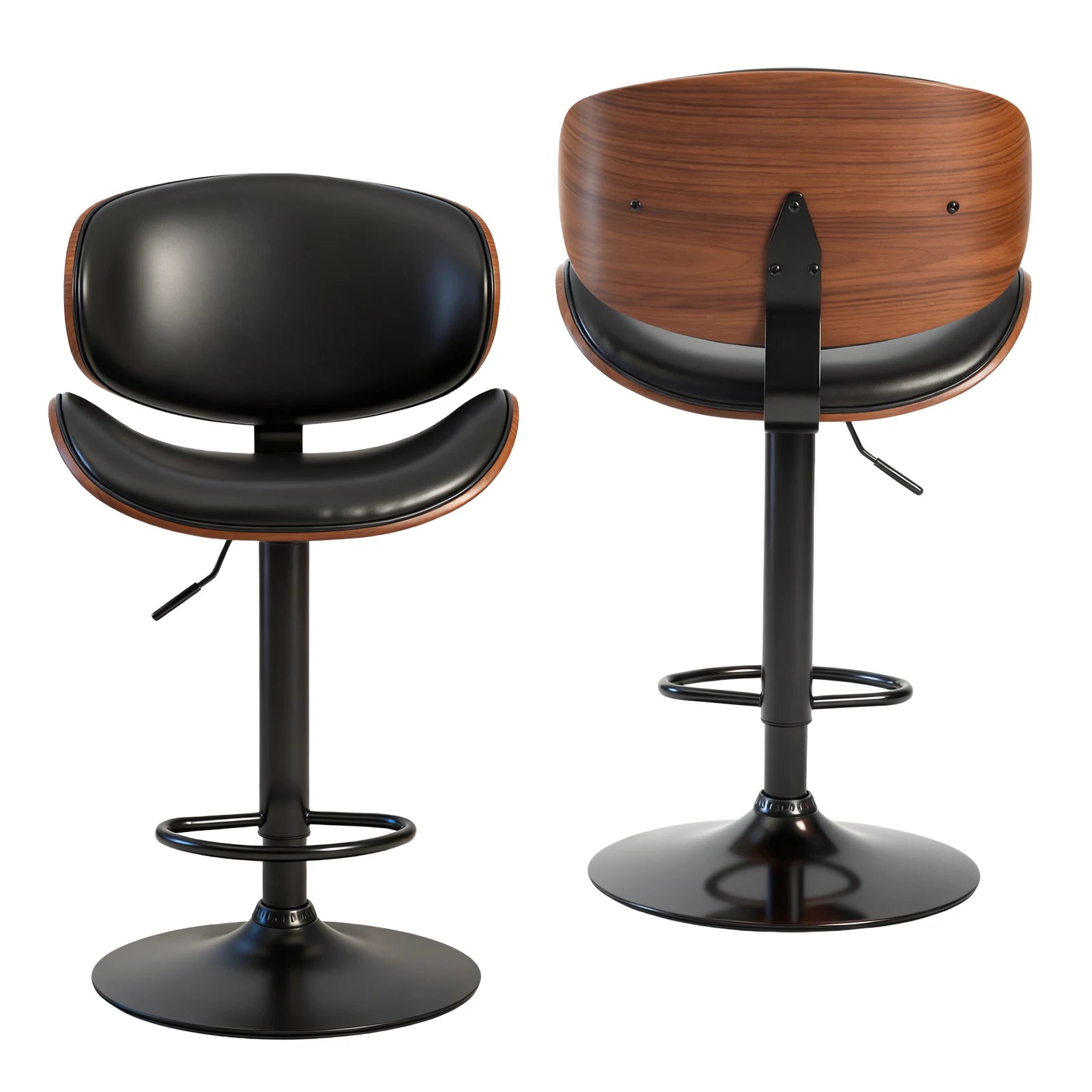 Corbin Bentwood Adjustable Swivel Bar Stools, Set of 2
