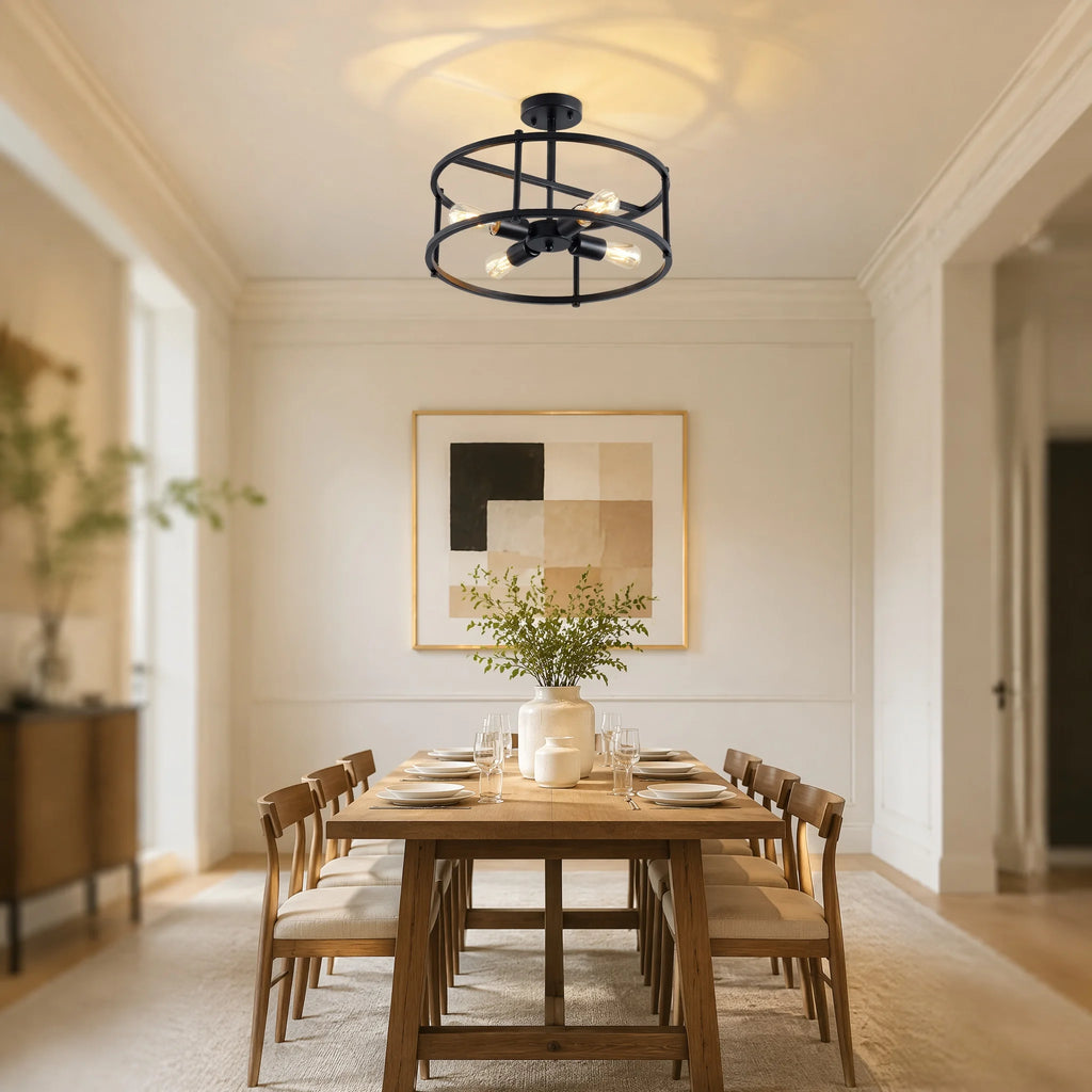 Trelmere Four-Light Cage Ceiling Light