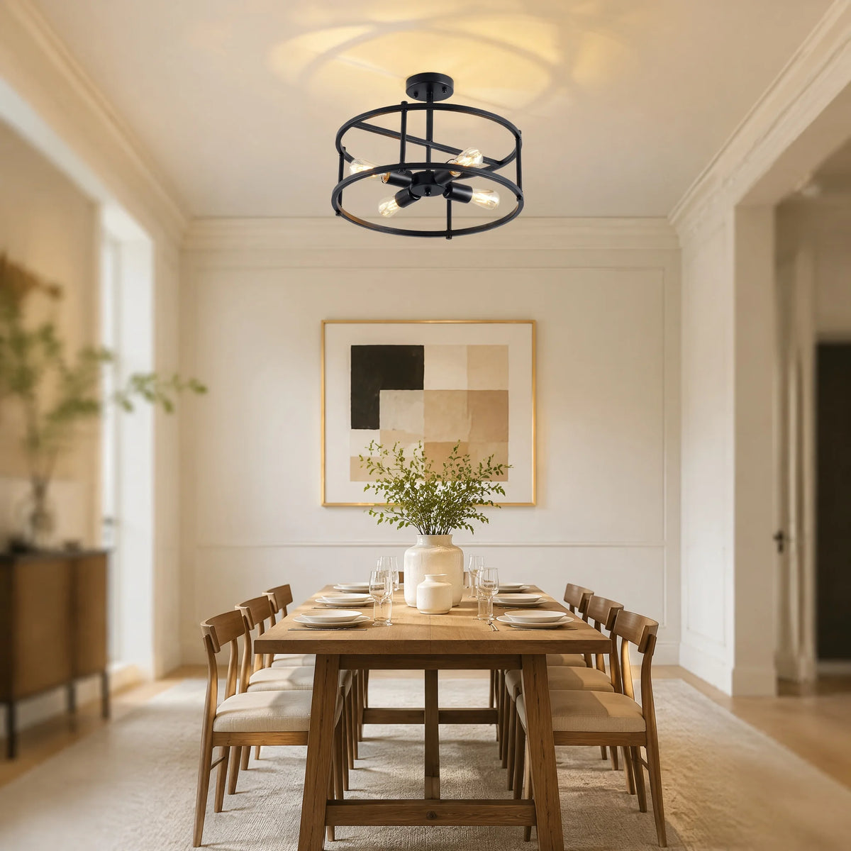 Trelmere Four-Light Cage Ceiling Light