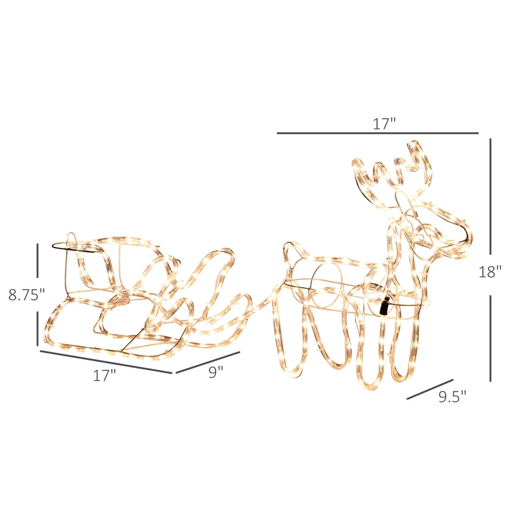 Yulehaven LED Reindeer and Sleigh