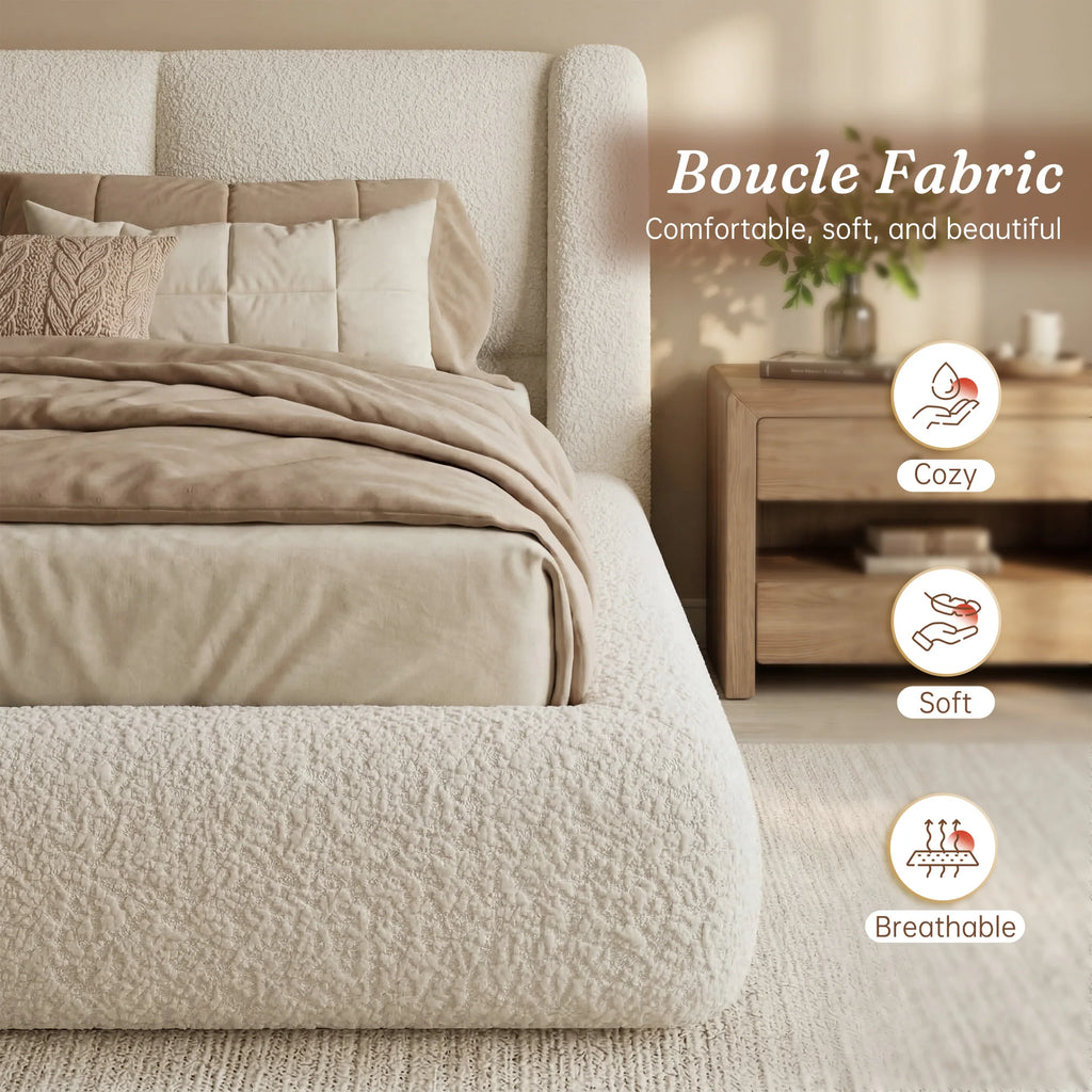 Mirehaven Bouclé Cloud Platform Bed