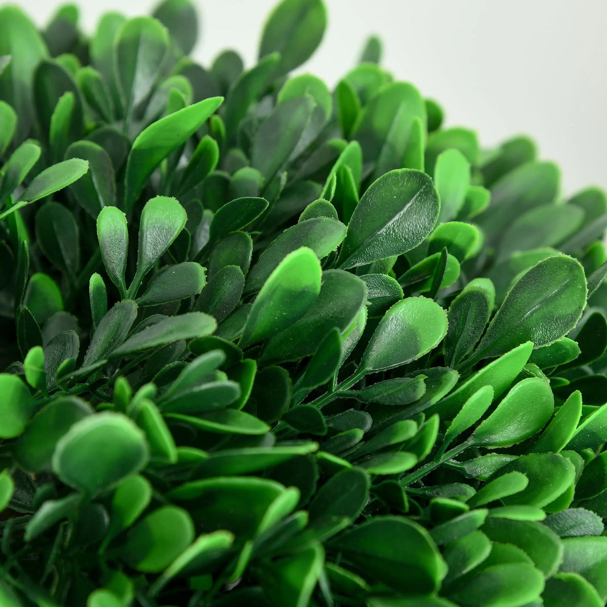 Rhymecharm close-up of dense green artificial foliage