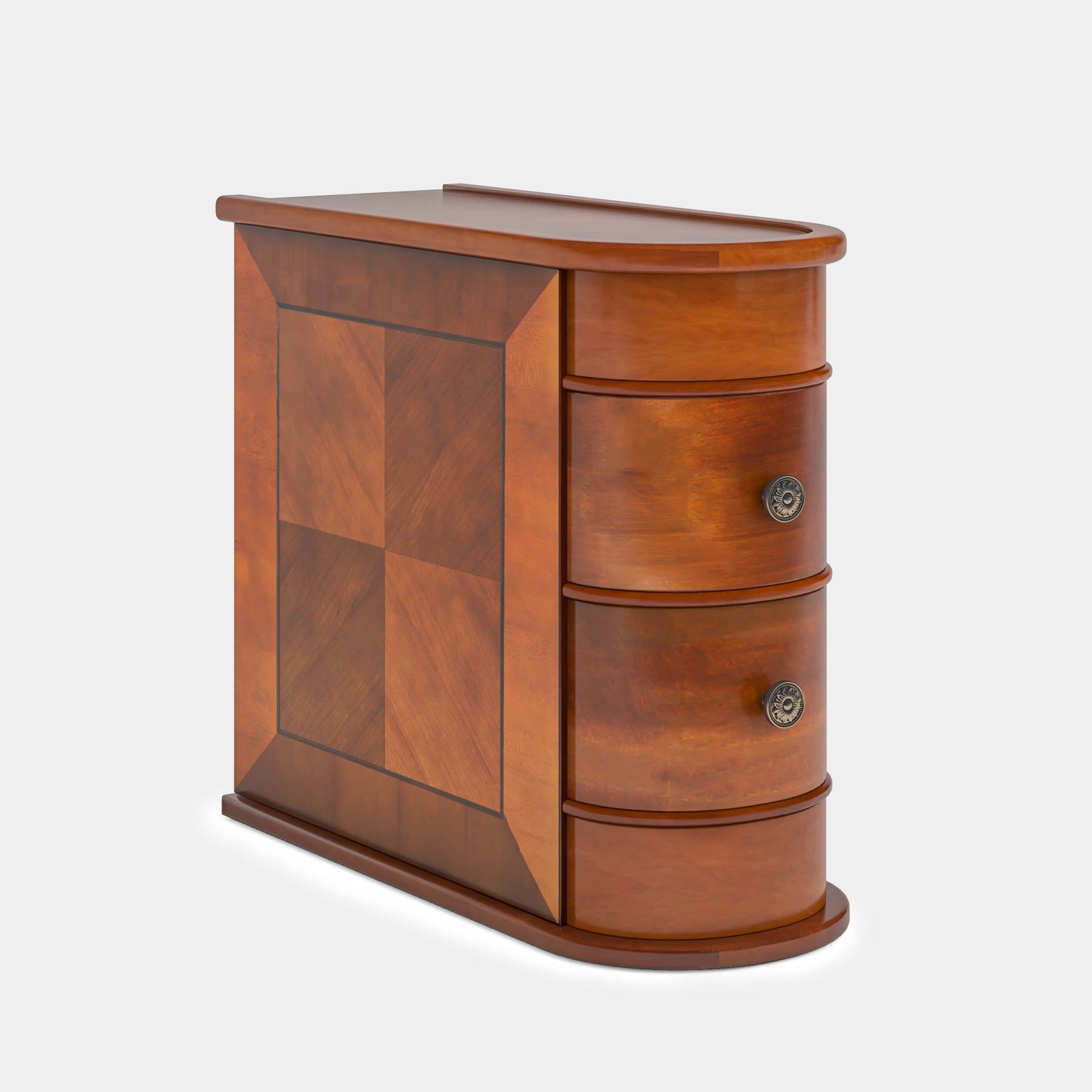 Jabari Curved Two-Drawer Side Table