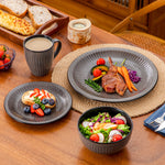 Load image into Gallery viewer, VANCASSO Eliga Stoneware Dinnerware Set – 16/32 Pieces, Black-Grey or Dark Brown
