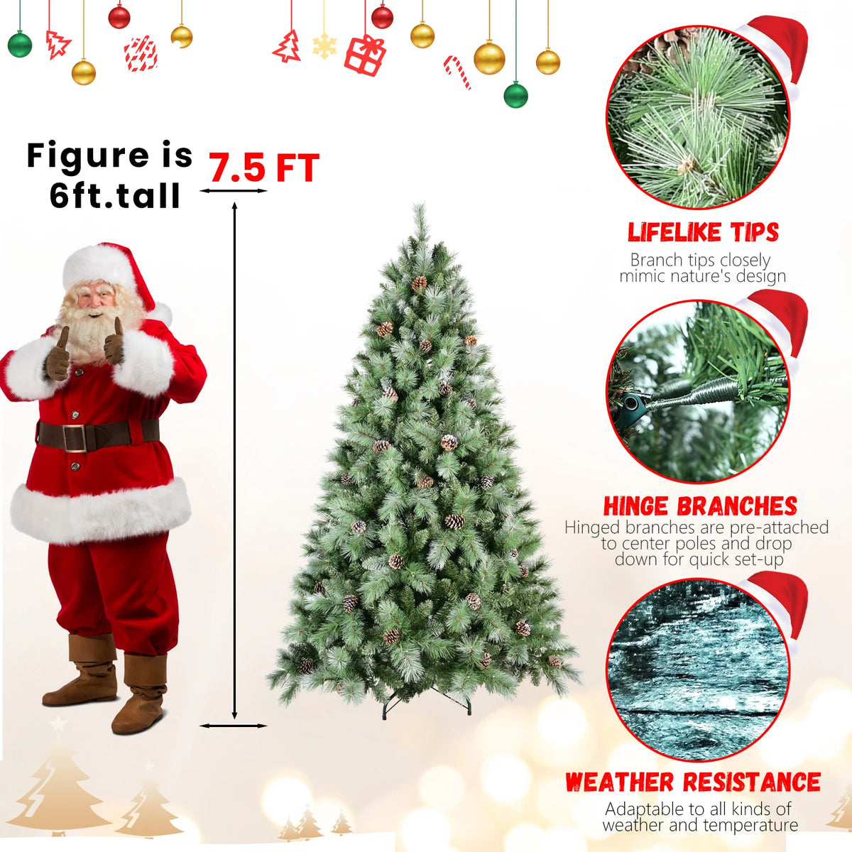 Everfrost Pinecone Christmas Tree