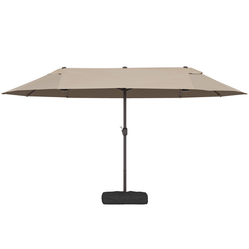 Caspian 15' Double-Sided Patio Umbrella – Coffee