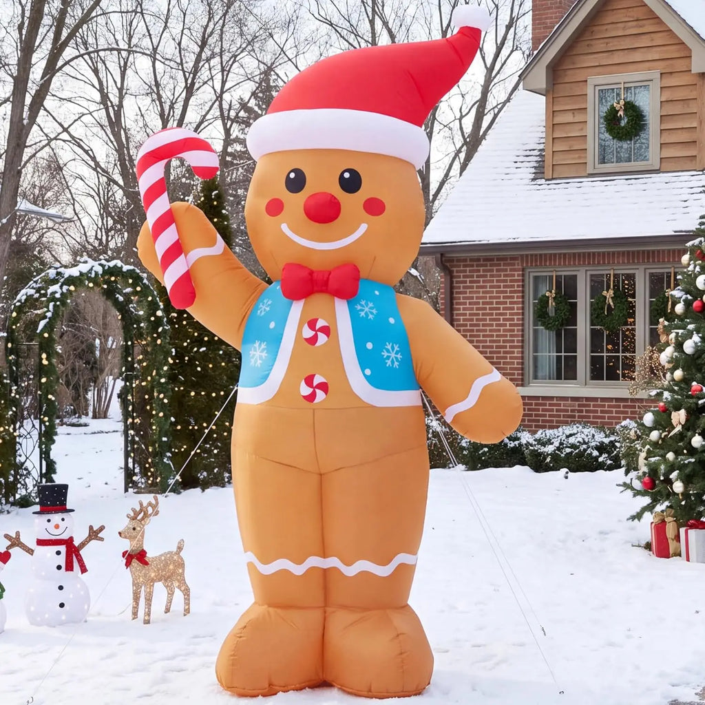 Pepperbow gingerbread Christmas decoration displayed in a daytime yard.