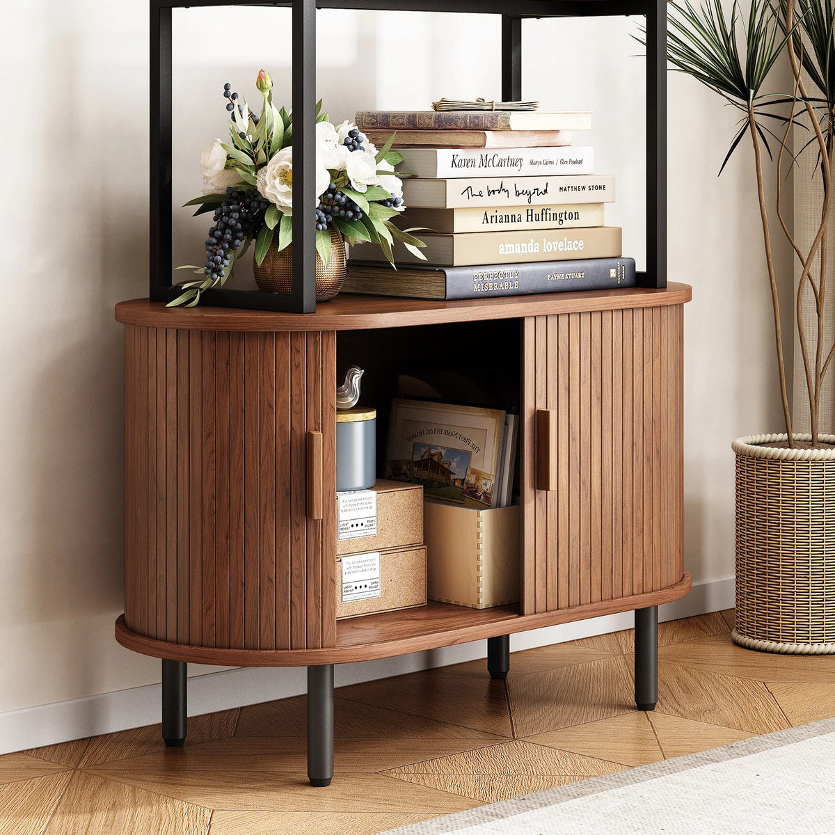 Fableecho lower storage cabinet with sliding doors
