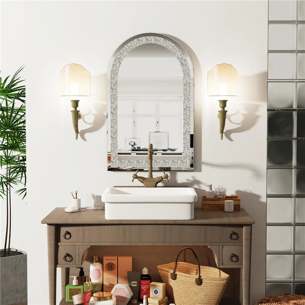 Celestine Crystal Arch Wall Mirror