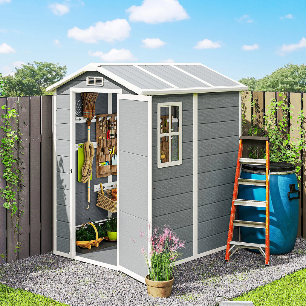 Stonehaven 6′ × 4′ Outdoor Storage Shed – Gray