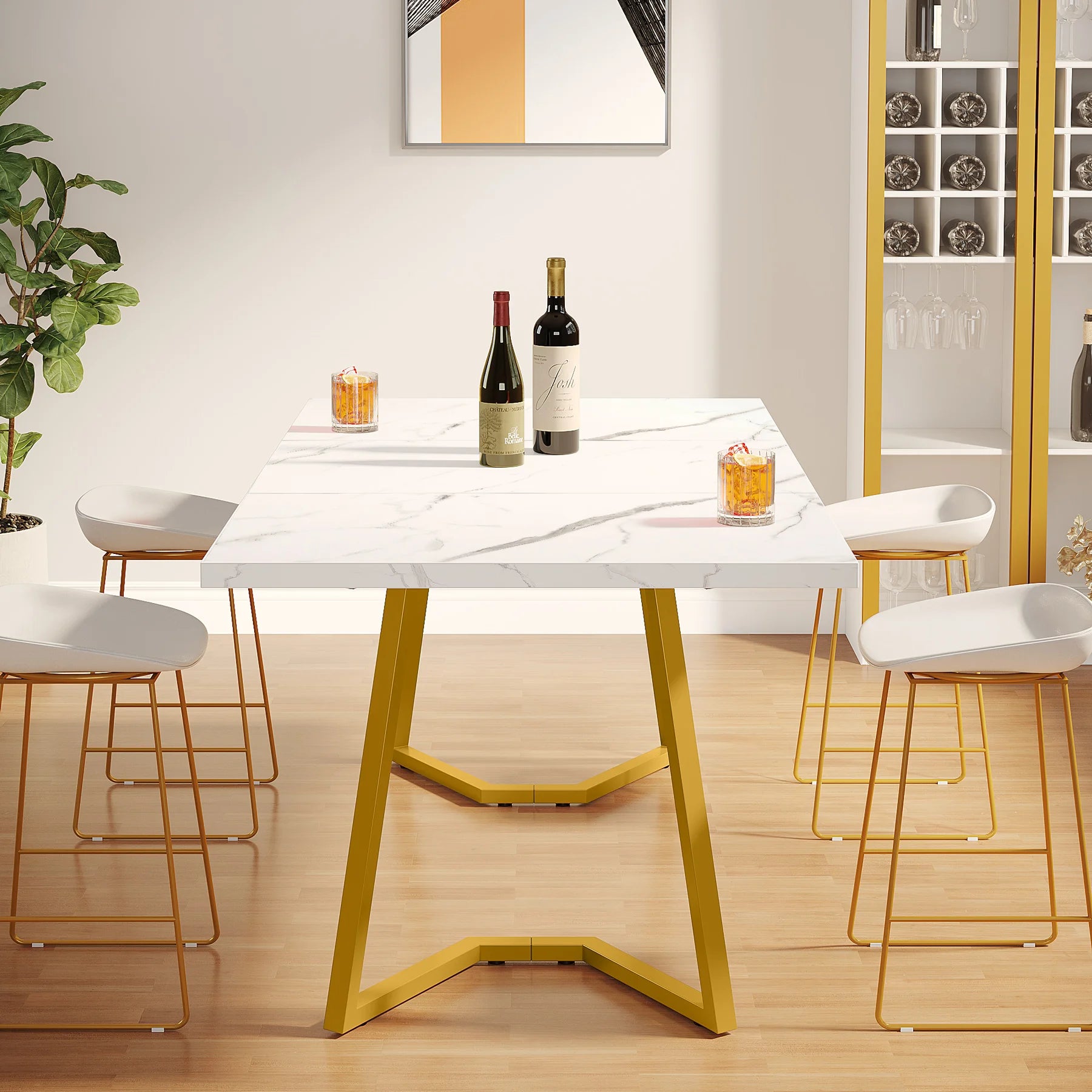 Aureum Faux Marble Dining Table
