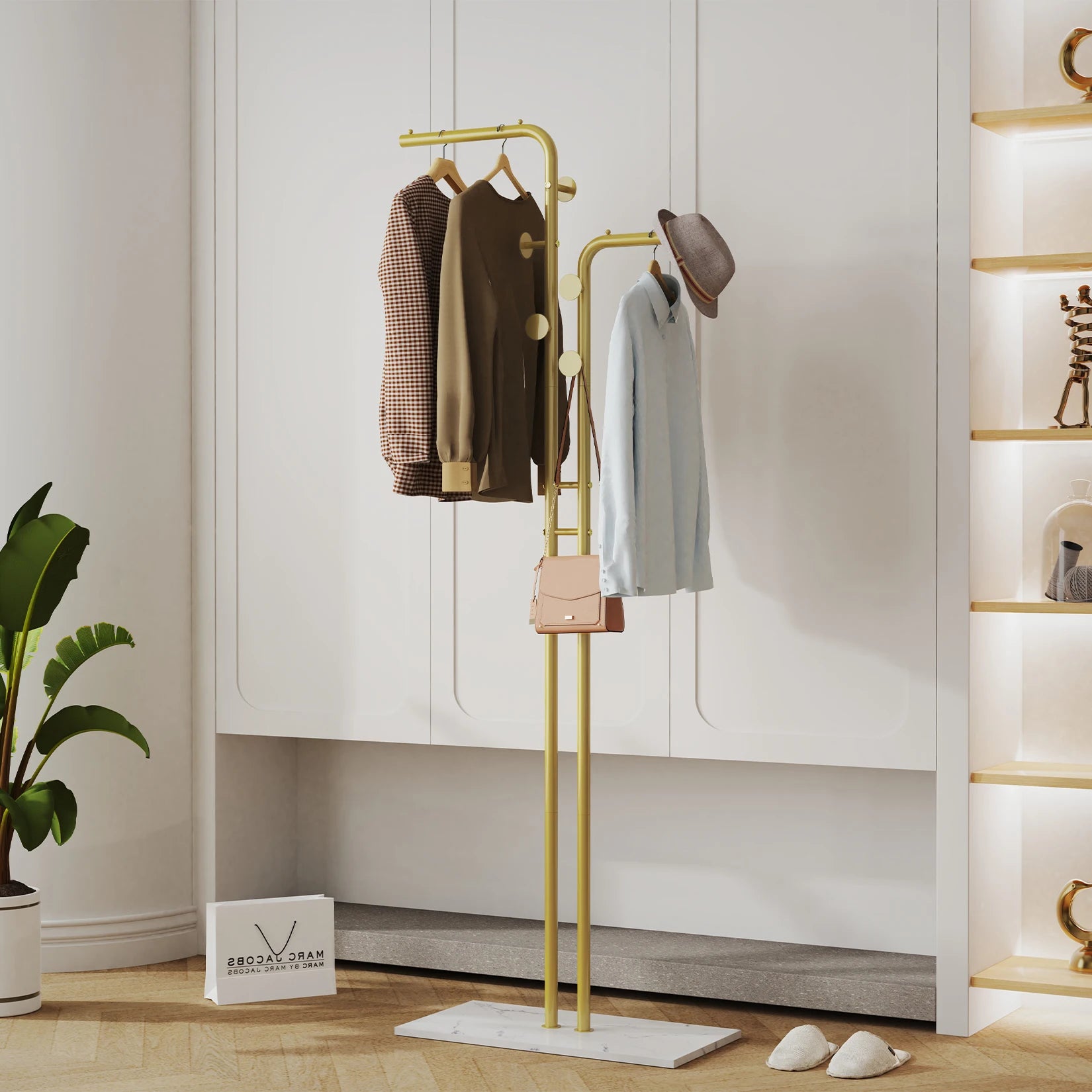 Rivelle Gold Floor Coat Rack