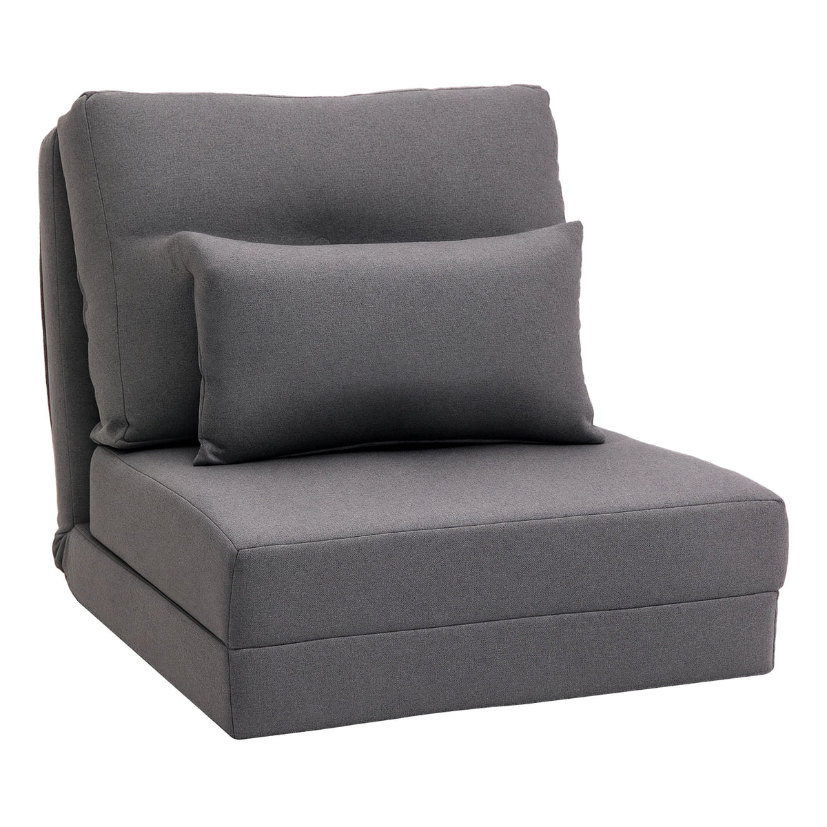 Foldcrest Convertible Floor Sofa Bed - Dark Gray