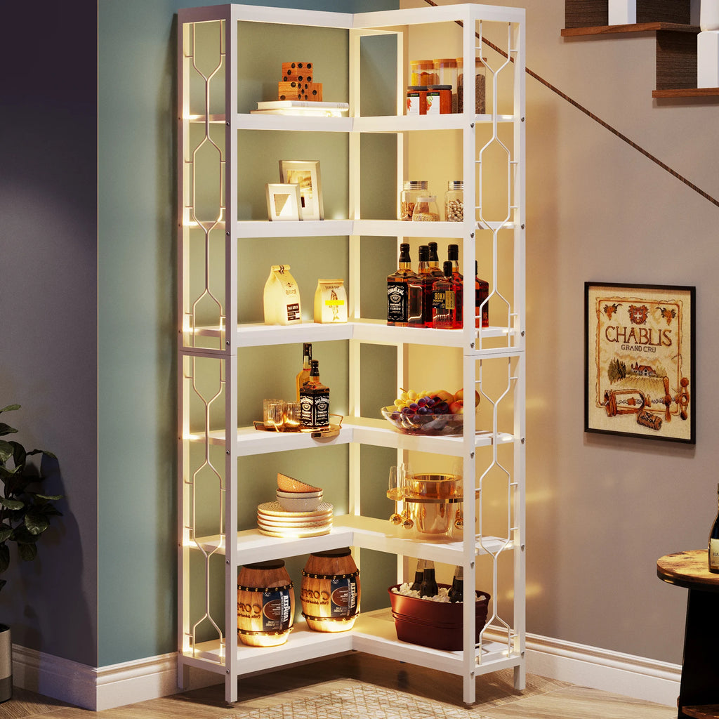 Vesper Seven-Tier Corner Bookcase