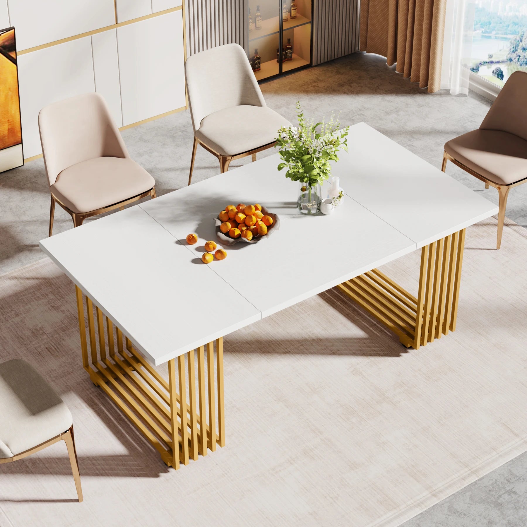Aureum Faux Marble Dining Table