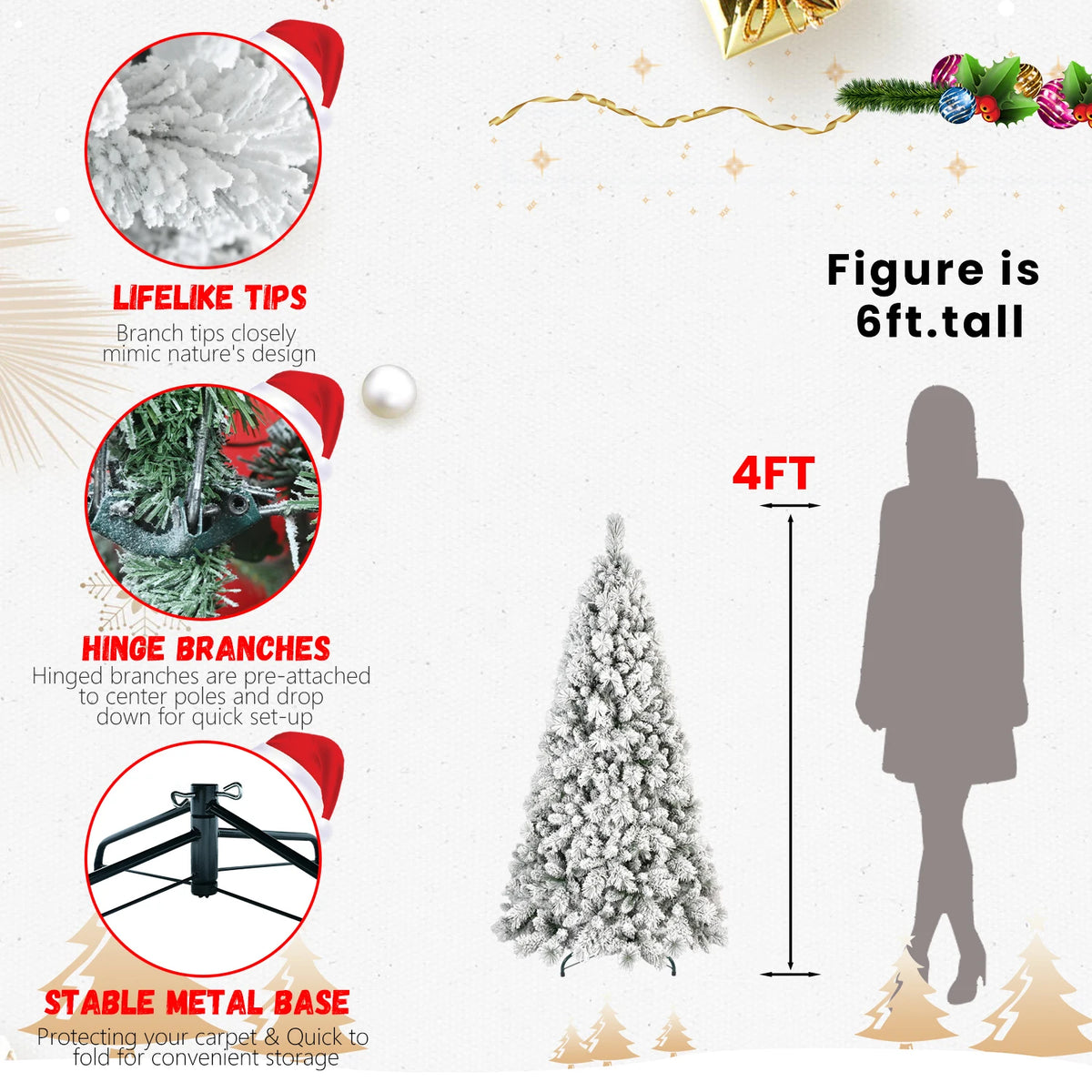 Everfrost Snowy Full-Body Christmas Tree