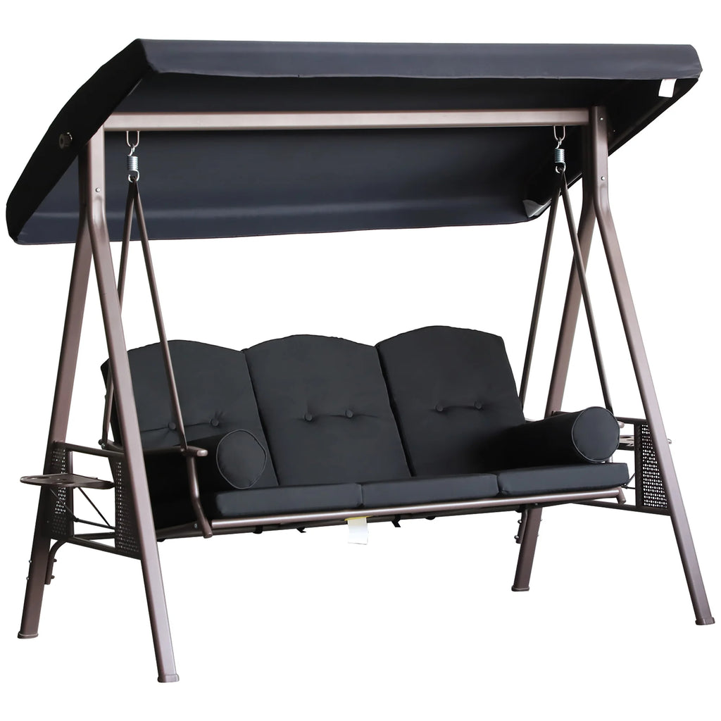 Arcshade Three-Seat Canopy Swing - Black