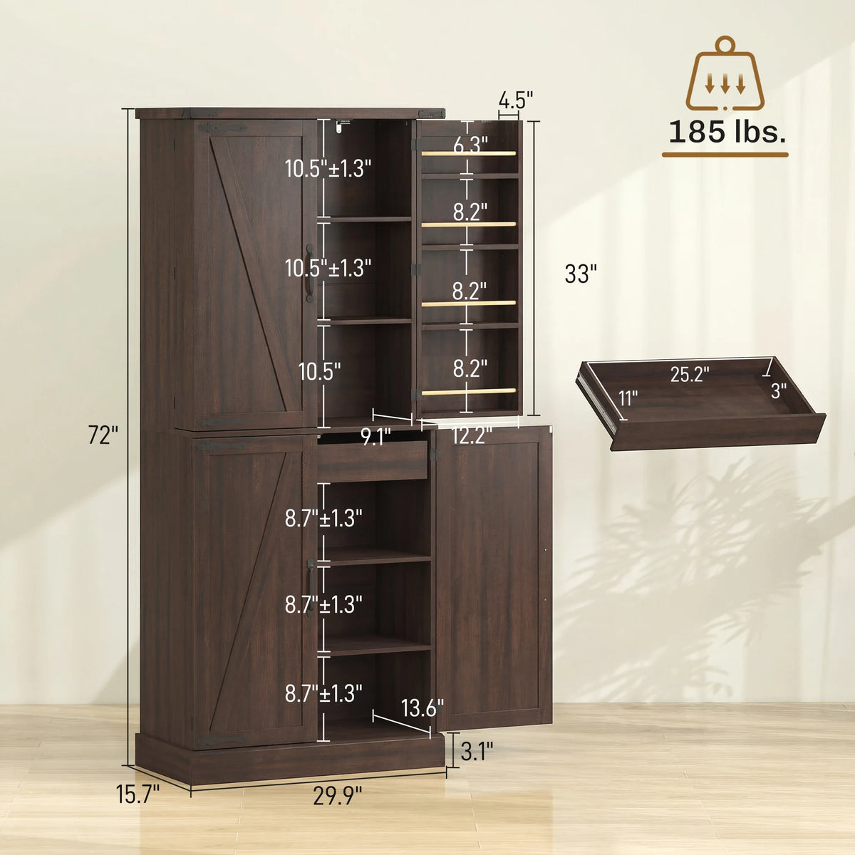 Glimmersong Kitchen Pantry Cabinet