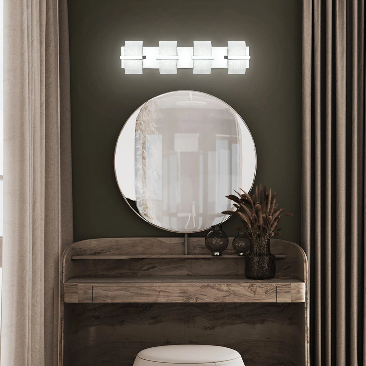 Lunaris Block LED Vanity Light – White