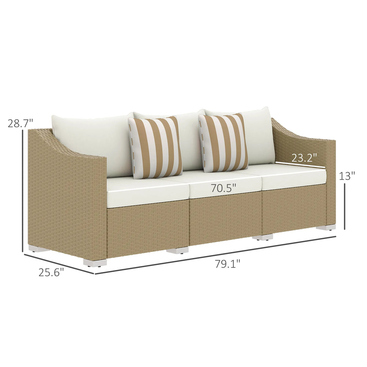 Bramblecharm Three-Seat Wicker Sofa