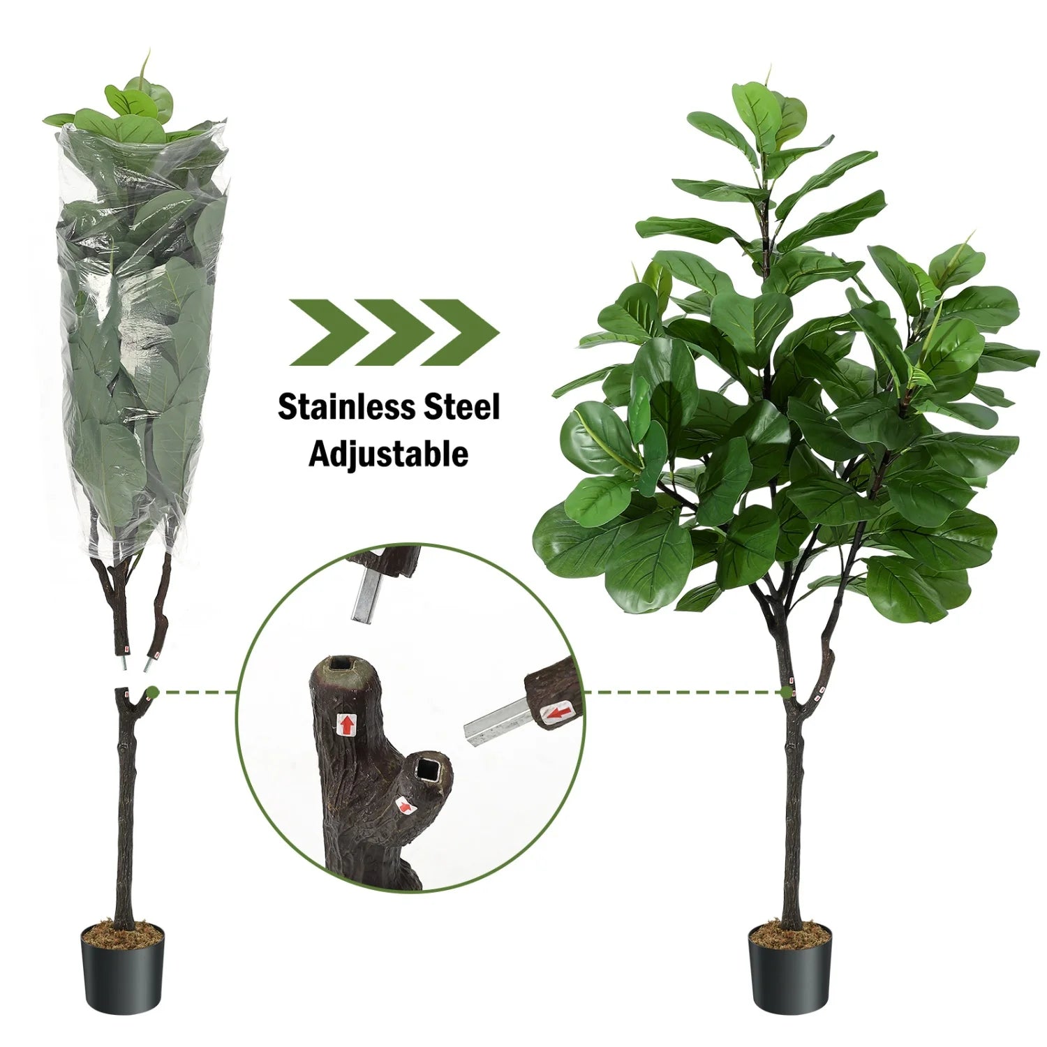 Caspian 6-Foot Artificial Fiddle Leaf Fig Tree