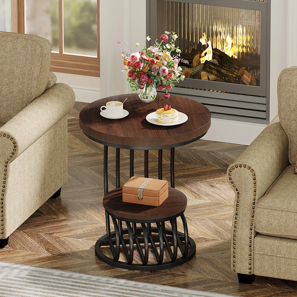 Tavio Curved 2-Tier End Table