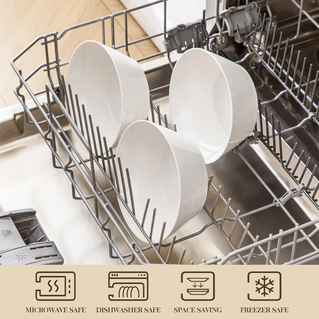 MALACASA Tapered Porcelain Bowl Set