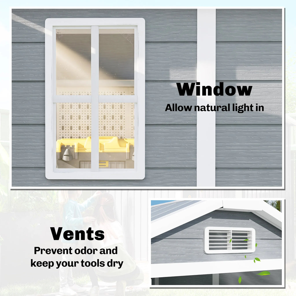 Stonehaven 6′ × 4′ Outdoor Storage Shed – Gray